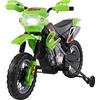 HOMCOM Moto Elettrica per Bambini 3 anni e Più, Moto Cross Elettrica con Rotelle, Batteria 6V Velocità 2.5km/h, 102 x 58 x 66cm, Verde