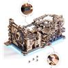 ROKR Piste da corsa Puzzle 3D Legno Modellini da Costruire in Legno, Kit Modello Meccanico a Motore con sfere, Modalità Automatiche, Marble Spaceport & Night City & Kit di collegamen, LGC01 LGA01 LG01