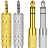 Aolso Placcato in Oro Adattatore Jack Cuffie,Adattatore per Cuffie da 6,35 mm (1/4") Maschio a 3,5 mm (1/8") Femmina e da 3,5 mm Maschio a Jack Femmina da 6,35 mm,Adattatori Convertitore Audio Stereo