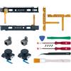 Mcbazel 18 in 1 Kit di Riparazione di Ricambio per Joy-Con NS Switch con Accessorio Cacciaviti, Joystick Analogici 3D Sinistro Destro SL/SR Set di Cavi Flessibili per Sincronizzazione Pulsanti