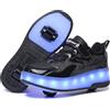 YongerYong Scarpe con Rotelle Pattini LED Luce per Ragazzi e Ragazze, Scarpe con Automatiche Rotelle Retrattile,Outdoor Multisport Ginnastica Running Sneaker per Bambino