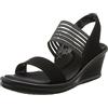 Skechers Rumblers Fantascienza, Sandali con Zeppa Donna, Nero, 37 EU Larga
