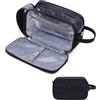 Wandering Nature Beauty case da uomo, grande, da viaggio, con grande apertura e scomparto per rasoio, impermeabile, con scomparti multipli, per viaggi d'affari, palestra, bagno, Nero , L, Minimalista