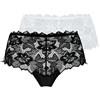 Sans Complexe - Arum - Confezione da 2 Slip - Pizzo - Donna - Bianco + Nero - XL