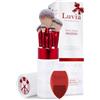 Luvia Cosmetics Set di pennelli da trucco professionale Luvia, idea regalo, Prime Vegan Memories Velvet Red, Pearl, 7 pennelli da trucco con contenitore per pennelli e spugna blender // Prime Vegan Memories Set