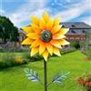 REPOSEX Girandola a vento con girasole all'aperto, sculture a vento in metallo con paletto, girandole a vento per esterni, decorazioni per cortile, giardino, prato, patio, decorazione 116,8 x 25,4 cm