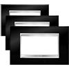GEWISS - GW16204TN - Placca Lux - In Tecnopolimero - 4 Posti - Nero Toner - Serie Chorus (Confezione da 3)
