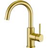 CREA Rubinetto per lavello bar, rubinetto per lavello monoforo oro per bagno cucina camper con piastra di copertura preparazione utilità bagnata piccolo mini rubinetto esterno nave fattoria vanità