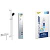 GROHE Precision Feel & QuickGlue S - Set doccia termostatico (doccia tonda 11 cm 3 getti, flessibile 1,75 m, asta con vassoio 90 cm, funzioni di sicurezza, risparmio idrico), Cromo, 34853001