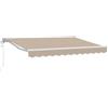 LKJephalotrop Tenda da sole con braccio articolato, 350 x 200 cm, beige, con mezza cassetta e manovella, protezione solare regolabile, per terrazza, giardino e balcone, tessuto in poliestere, telaio