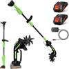 Vulaop Motocicletta elettrica senza fili 21v con batteria, portatile motocoltivatore da giardino manuale senza fili, motocoltivatore leggero con larghezza 10 cm e profondità di lavoro, per Massiccio (2