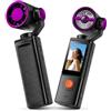 DuckDik Flow Fotocamera Portatile con Ventilatore 1080P HD Nero | Testa Girevole 270 Gradi | Schermo IPS 1,97 pollici | Batteria 2200mAh | MicroSD fino a 128GB | Ultraleggero 130g