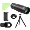 Genérico Telescopio monoculare per smartphone, 18 × 25, ottica HD compatta | Monoculare leggero in ABS e lega di alluminio con adattatore per telefono, cannocchiale portatile per bird watching