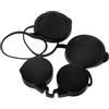 ROMISBABA Copri Lenti Binocolo 50mm in Gomma, Set 3 Pezzi, Nero | Adattamento per Prismi a Tetto, Fascia Flessibile Integrata, Tenuta Sicura Contro Polvere