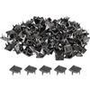 uxcell 80 rivetti piramidali quadrati, 8 mm, borchie a quattro ganasce in rame, punk, rock, chiodini per abbigliamento, borse, scarpe in pelle (nero metallizzato)