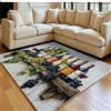 Generic Tappeto Salotto Moderno 80 x 120 cm Bottiglie di vino e uva Tappeto Soggiorno Decorativo marrone Pelo Corto Morbido per Camera da Letto