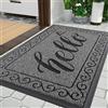 Yimobra Zerbino per esterni, lavabile, per esterni, resistente alle intemperie e antiscivolo, per ingresso, corridoio, giardino, 120 x 80 cm, nero e grigio