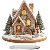 predolo 2D con base, scena natalizia da collezione, casa innevata, villaggio invernale per decorazioni per feste, D