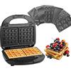 Hoapin Piastra per Waffle 7 in 1, Piastre Tostapane 750W, Macchina per Sandwich e Panini, 7 Pannelli Antiaderenti e Rimovibili, Automatico Termostatico (7 in 1)