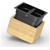 KYONANO Coffee Knock Box - Accessori per caffè - Expresso Knock Box con resistente barra battente e base antiscivolo - in bambù e acciaio inox - Scatola per caffè