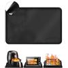ZephyrCraft Tappetino in Silicone da Cucina, 60x40cm Tappetino Silicone Forno, Riutilizzabile, Resistente al Calore, Antiscivolo e Lavabile (Nero)