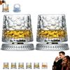 fjaldjfu 2026 New Spinning Whiskey Glass, 250ml 360° Rotating Whiskey Glass Tumbler with Stable Decoupled Base, 2pack Spinning Glasses for Whiskeys, For Bourbon, Unique Giftfor Birthdays Fathers Day (#11)