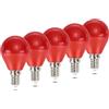 Aigostar Lampadine LED Rosse E14 4W G45, Equivalente a 30W, Confezione da 5, Luce Rossa Decorativa, Lampadina Colorata per Interni, Esterni, Natale, Halloween, Feste e Ristoranti