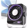 Generico Small Desk Fan - Rechargeable Portable Cooling Fan, Digital Display Air Circulator, 5 Speed Adjustable Table Quiet USB Desktop Breeze Device | For Home, Office, Study Room, Bedroom, Dorm, Travel Use