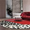 makeups1 Tappeto Rotondo Pila Corta Moderno Decorativo macchie bianche e nere rosse per Moquette per Salotto, Camera da Letto, Cucina, Lavanderia ø 160 cm