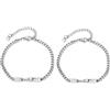 ZqlDDayUP Braccialetti personalizzati Infinity, braccialetto regolabile con maglie cubane, braccialetto con barra personalizzata con nome inciso, braccialetti identificativi in acciaio inossidabile