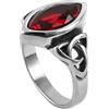 TQWSVUM Anello Pietre Preziose Nodo Celtico Vichingo Per Uomo Donna - Anello In Pietra Cristallo Nodo Triquetra In Acciaio Inossidabile Fatto A Mano - Nordic Vintage Irlandese Nodo Gioielli