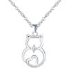 CONILOK Gatto Amore Coda 925 Argento Sterling Collane per Donne Ragazze Adolescenti Amico Mamma Sorella Animale Pendente Collana Gioielli di Modo Compleanno Natale San Valentino Regali per Signore