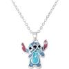 Disney Lilo & Stitch Collana con Ciondolo Stitch Smaltato, Dimensione Regolabile, per Donna e Bambina, Gioiello con Licenza Ufficiale, Confezione Regalo Inclusa