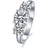 IMOLOVE Anello di fidanzamento in moissanite, anelli in moissanite per coppie da donna, 2 ct, creati in laboratorio, con diamante rotondo simulato - 4, Gemma, Moissanite sintetica