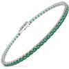 amorili Bracciale Tennis Uomo Donna in Argento 925 con Zirconi Vari Colori - Modello 4 Grif Alto 2,5 mm - Braccialetto Elegante Unisex