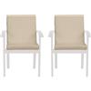 Set 2 Cuscini per Sedia da Giardino 90x45x5 cm in Dralon Allegro Ecru