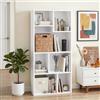 VECELO Libreria Scaffale portaoggetti a 4 livelli in legno, mobile portaoggetti a 7 cubi, 50 × 24 × 107,2 cm, mobile indipendente per soggiorno, camera da letto, ufficio casa, bianco