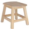 WELL HOME MOBILIARIO & DECORACIÓN Sgabello ovale grande realizzato in legno, finitura senza vernice, 36x29x30 cm