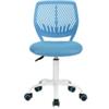FurnitureR Sedia da scrivania girevole senza braccioli, sedia da ufficio regolabile in altezza, per casa, ufficio, camera da letto, studio, blu