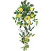 Flair Flower Ciondolo a forma di rosa artificiale, 74 cm, arco di rose, fiore, ghirlanda di rose artificiali, da appendere, arco di matrimonio, romantico, decorazione per matrimoni, fiori sospesi, pianta, giallo