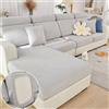 Disayu Magic, Copridivano universale resistente all'usura, lavabile, a forma di L, elasticizzato, per divani componibili (grigio chiaro, fodera posteriore L)
