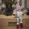EMOS Nomo di Natale a LED, 4 LED, decorazione natalizia con barba lunga e bersaglio, gnomo illuminato con gambe sospese, 18 x 27 cm, colore luce bianca calda, funzionamento a batteria