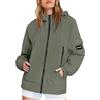 Generico Giacca antipioggia Donna trench Impermeabile Leggera Trekking Con Cappuccio Giubbotto Vento Running Curvy Raincoat Giubbino Antipioggia primaverile Giubbino Sportiva Waterproof Pioggia Windbreaker
