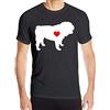 FHKMBZAAQ English Bulldog with Heart-1 Men's Short Sleeve Shirts Quick Dry Cycling Tees(Small)
