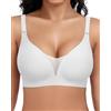 Jiuday Reggiseno da donna senza ferretto, con seni grandi, tenuta forte, reggiseno push up senza pieghe, senza cuciture, comodo, classico, senza cuciture, senza ferretto, in rete imbottita