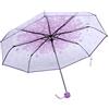Fdit Ombrello Pieghevole Trasparente con Motivo a Fiori di Ciliegio Stampato 1pc, Ombrello da Principessa Romantico Alla Moda, Ombrello con Manico in Lega Resistente(viola)
