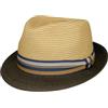 Stetson Licano Trilby Cappello di Paglia Uomo 100% Paglia Toyo Protezione UV 40+ Fascia Gros-Grain Primavera Estate