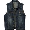BOTCAM Stesso stile per uomini e donne, gilet di jeans da uomo, senza maniche, slim fit, retrò, casual, in jeans, leggero, trapuntato, colore rosso