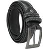 No Limits Cintura Uomo in Vera Pelle con Cucitura a Contrasto, Alta 3,5 cm, Fibbia Nickel Free, Accorciabile, Con Scatola