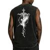 MOIYIBA Nero Lavato Vintage Maglia Senza Maniche Uomo Maglia Smanicata Canotta Uomo Cotone Maglietta Cotone Senza Maniche per Palestra & Spiaggia
